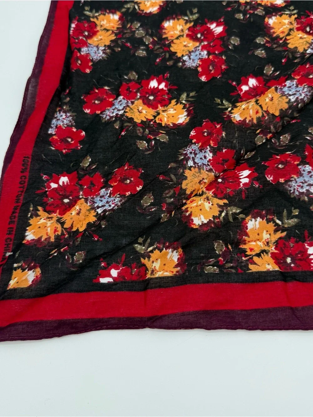 Unbranded Floral Cotton Bandana Scarf Square Accessory Colorful
